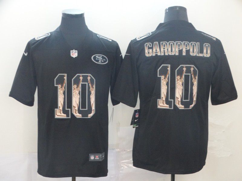 Men San Francisco 49ers #10 Garoppolo Black Goddess fashion Edition Nike NFL Jerseys
